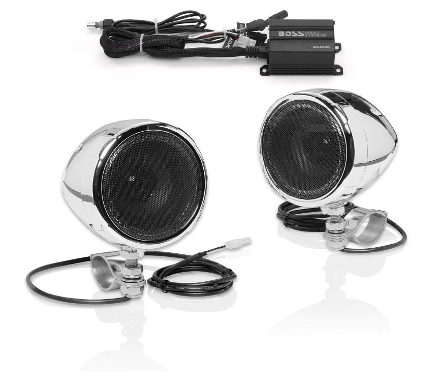 Audio Systems Bluetooth Speaker System - Class D Compact Amplifier For Use with ATVs/Motorcycles - OMOTOR