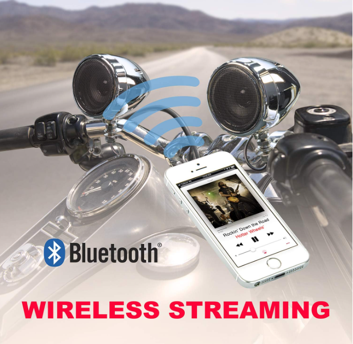 Audio Systems Bluetooth Speaker System - Class D Compact Amplifier For Use with ATVs/Motorcycles - OMOTOR