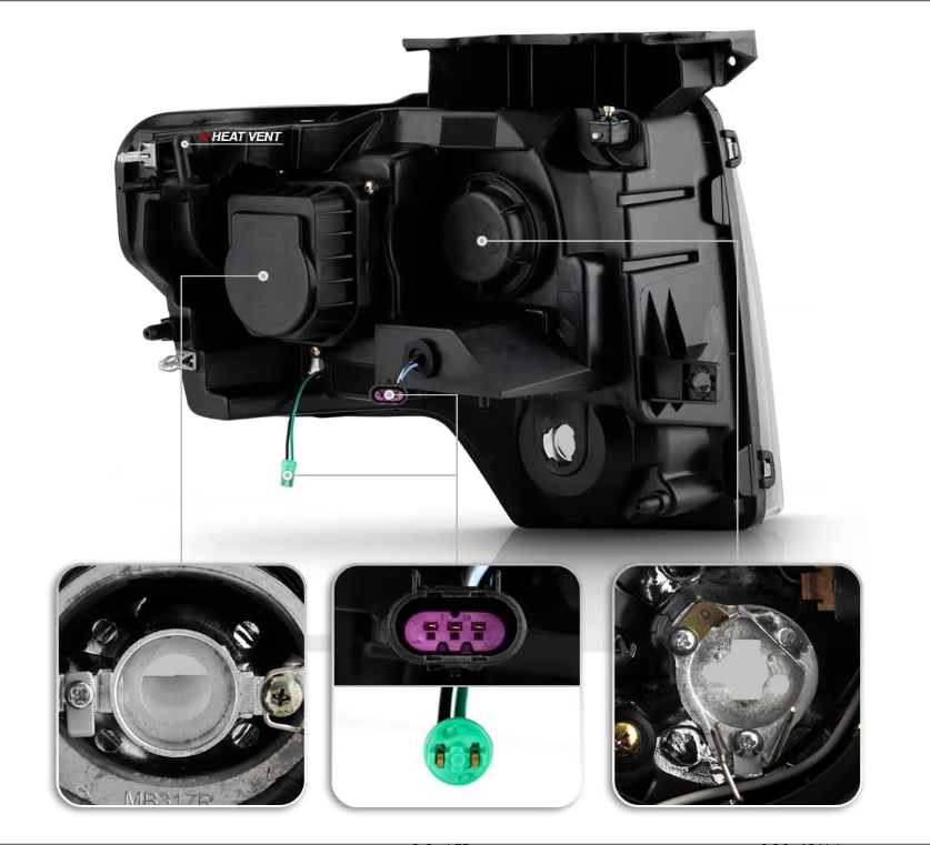 For 2009-2014 Ford F150 SMD LED Halo Projector Headlights - OMOTOR