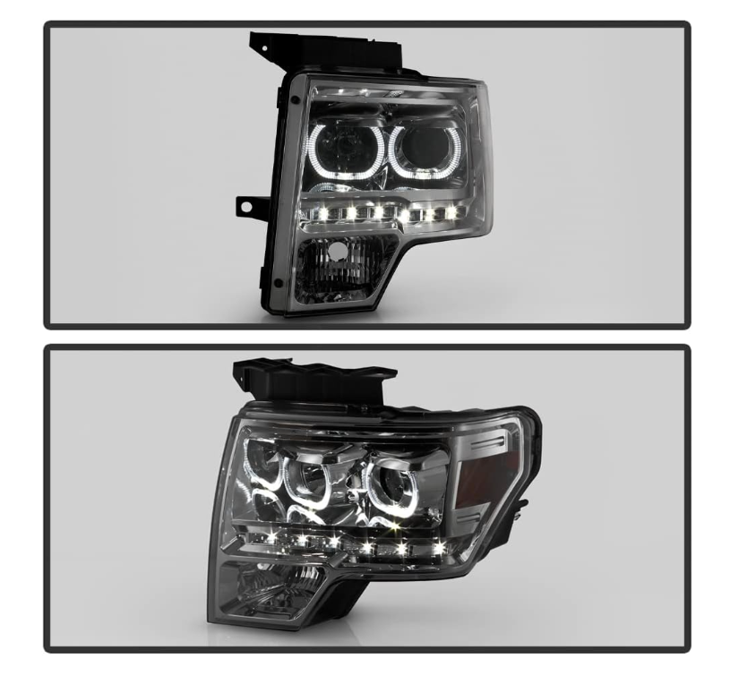 For 2009-2014 Ford F150 SMD LED Halo Projector Headlights - OMOTOR