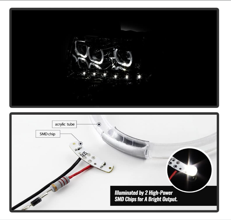 For 2009-2014 Ford F150 SMD LED Halo Projector Headlights - OMOTOR