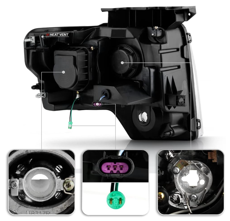 For 2009-2014 Ford F150 SMD LED Halo Projector Headlights - OMOTOR