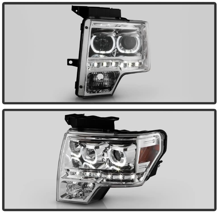 For 2009-2014 Ford F150 SMD LED Halo Projector Headlights - OMOTOR