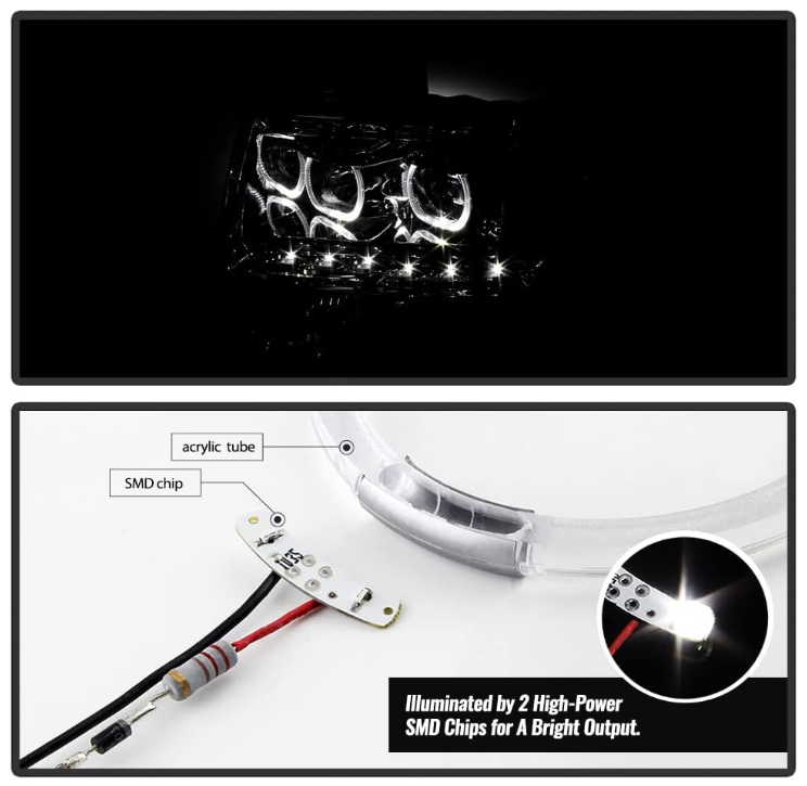 For 2009-2014 Ford F150 SMD LED Halo Projector Headlights - OMOTOR