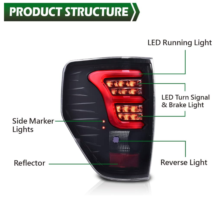 Tail Light Assembly Compatible with Ford F150 2009-2014 - OMOTOR