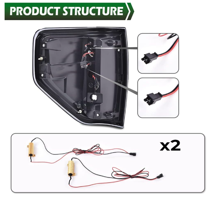 Tail Light Assembly Compatible with Ford F150 2009-2014 - OMOTOR