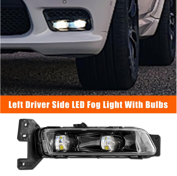 LED Fog Light Front Bumper Light With Bulbs Replacement for Jeep Grand Cherokee 2017-2023 for Dodge Durango 2014-2023 - OMOTOR