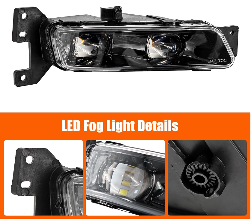 LED Fog Light Front Bumper Light With Bulbs Replacement for Jeep Grand Cherokee 2017-2023 for Dodge Durango 2014-2023 - OMOTOR