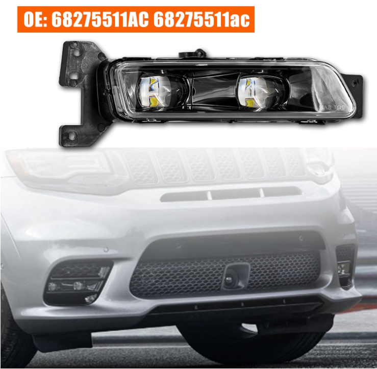 LED Fog Light Front Bumper Light With Bulbs Replacement for Jeep Grand Cherokee 2017-2023 for Dodge Durango 2014-2023 - OMOTOR