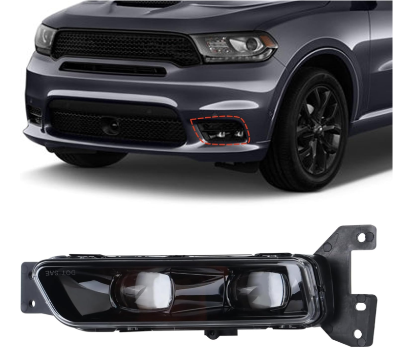 LED Fog Light Lamp w/Covers Bezel Compatible with 2014-2022 Dodge Durango 2017-2022 Jeep Grand Cherokee - OMOTOR
