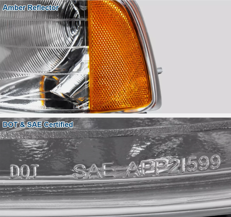 Fits 1999-2001 Dodge Ram 1500 2500 3500 Sport Clear Headlights Corner Lamps L+R - OMOTOR