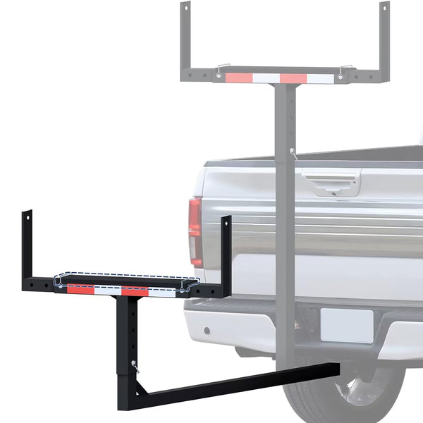 Truck Bed Extender, 2 in 1 Design Foldable Pick Up Truck Bed Hitch Mount Extension Rack ,800lbs Load Capacity - OMOTOR