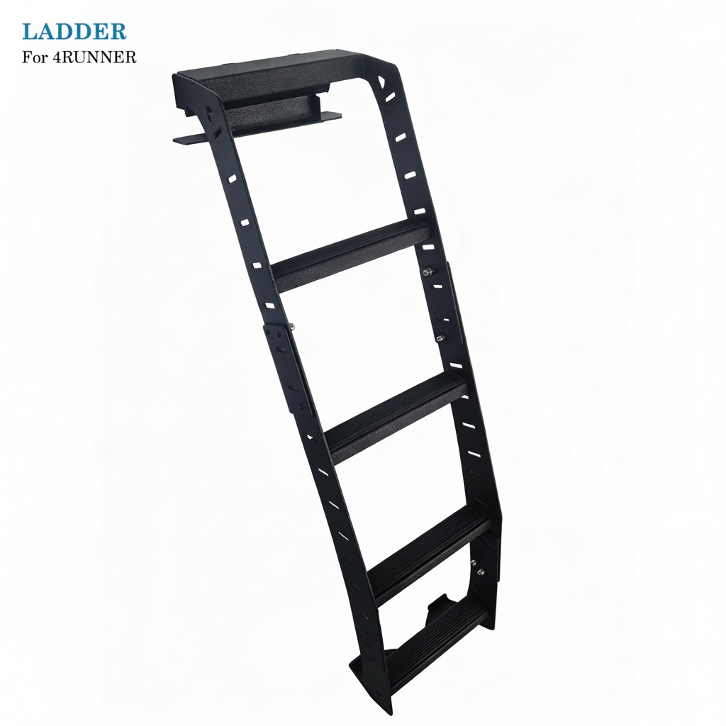 Black Thickened Aluminum Alloy Summit Hatch Ladder Compatible with Toyota 4Runner 2025-2026