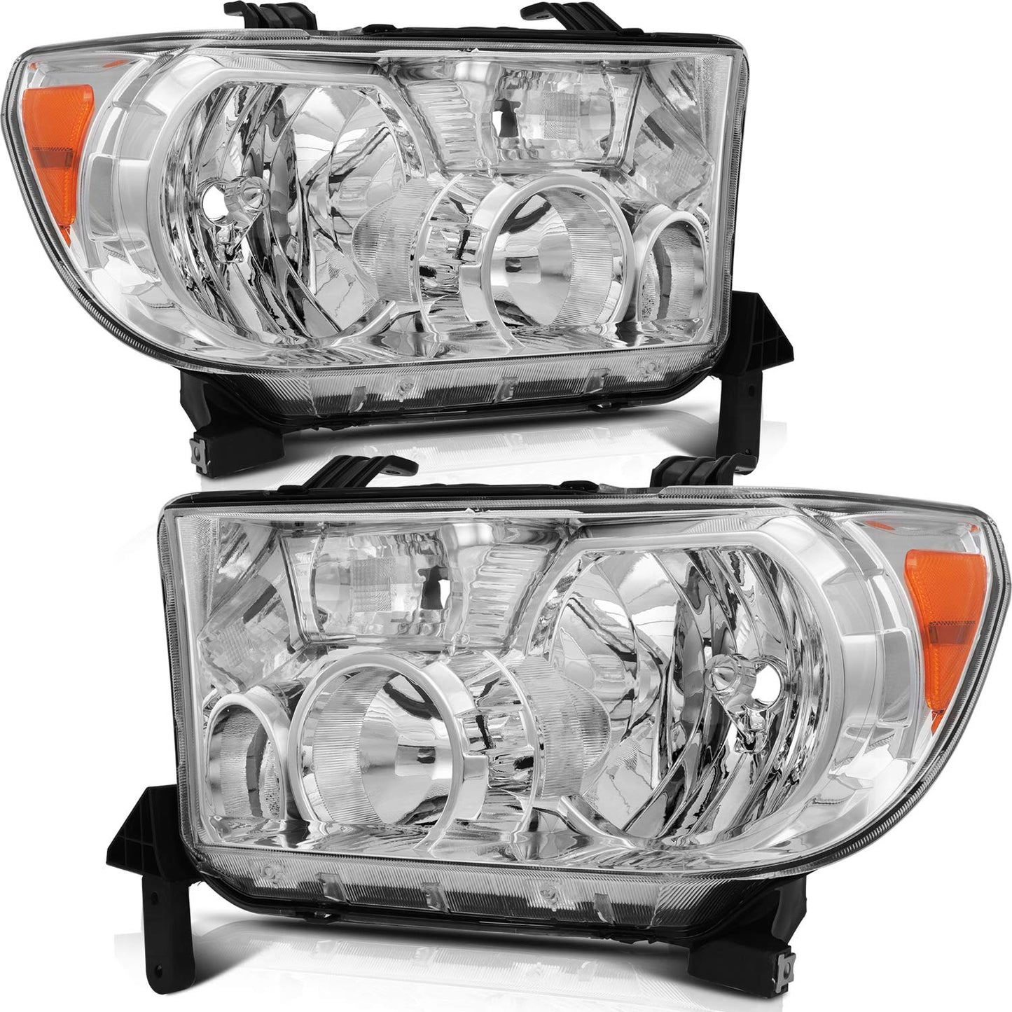 For 2007-2013 Toyota Tundra Headlights Assembly For 2008-2017 Toyota Sequoia Headlight Replacement, NOT for models with auto light adjuster - OMOTOR