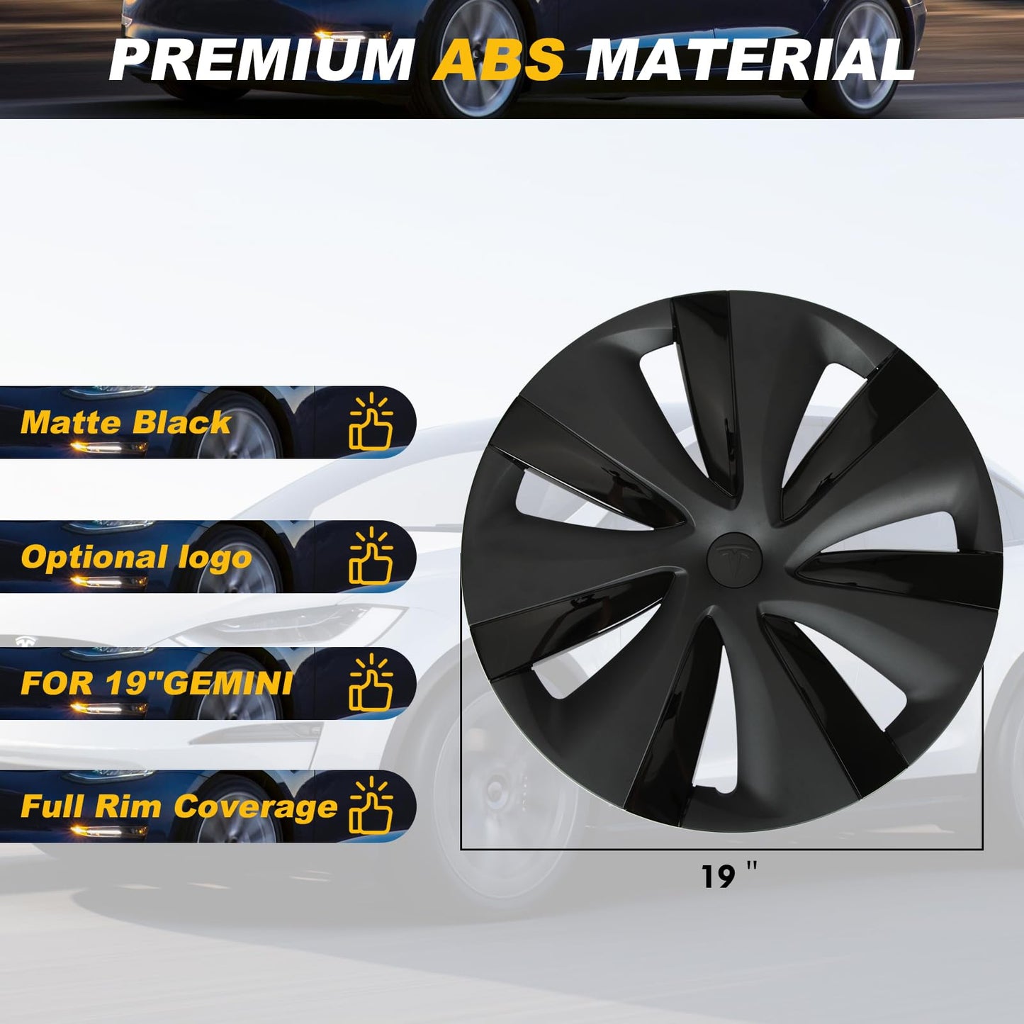 19 Inch Wheel Covers for Tesla Model Y Accessories 2021-2024