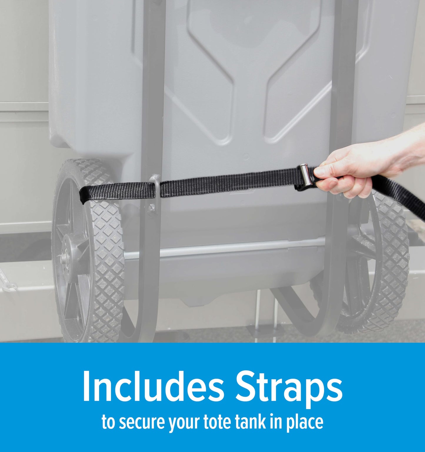 RV Tote Tank Carrier, Heavy Duty Steel RV Bumper Mount Tote Tank Holder with 2 Ratchet Straps, Fit Max 4.5" Bumper