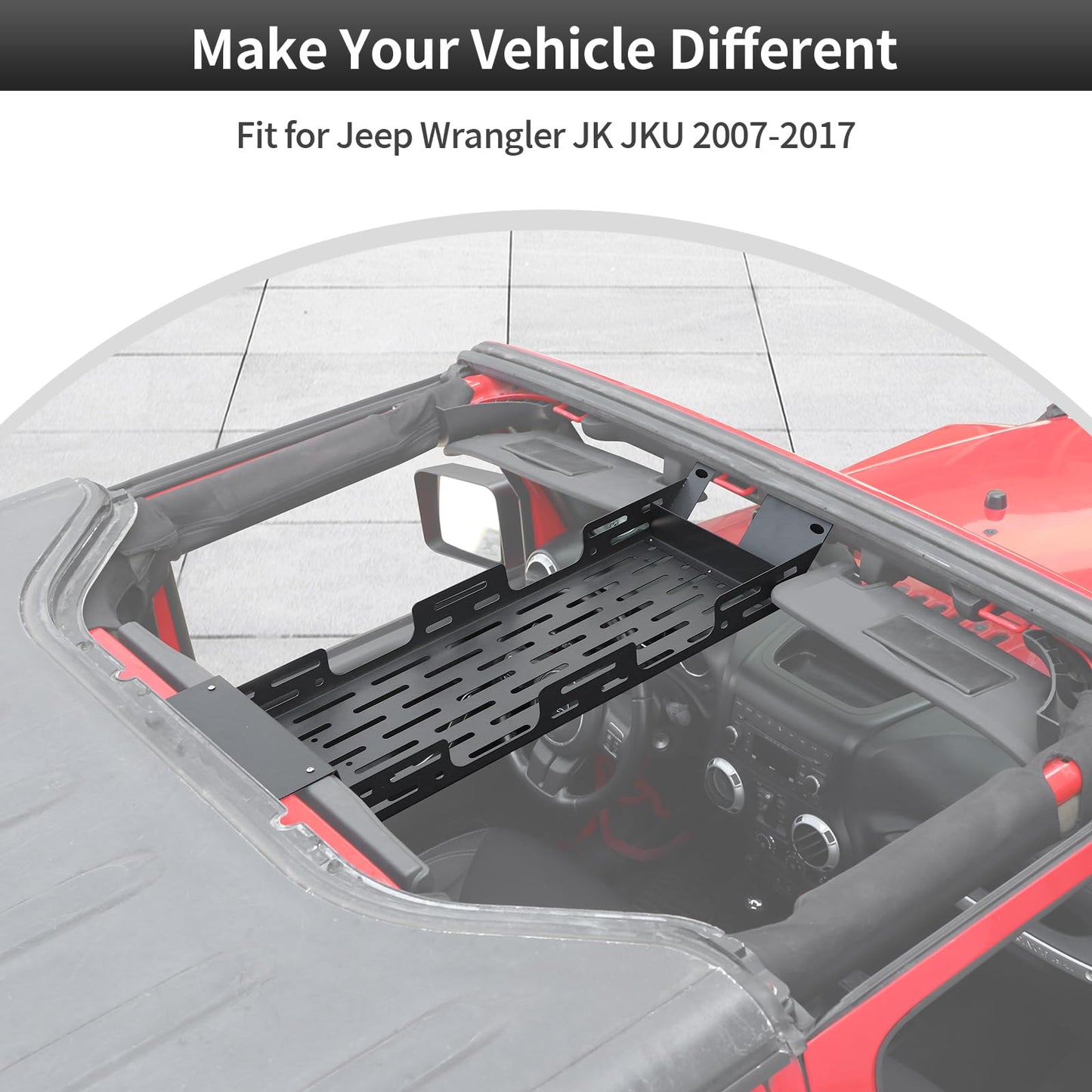 Rack Overhead Molle Panel Accessories Fit for 2018-2025 Jeep Wrangler JL JLU, for 2018-2025 Jeep Gladiator JT - OMOTOR