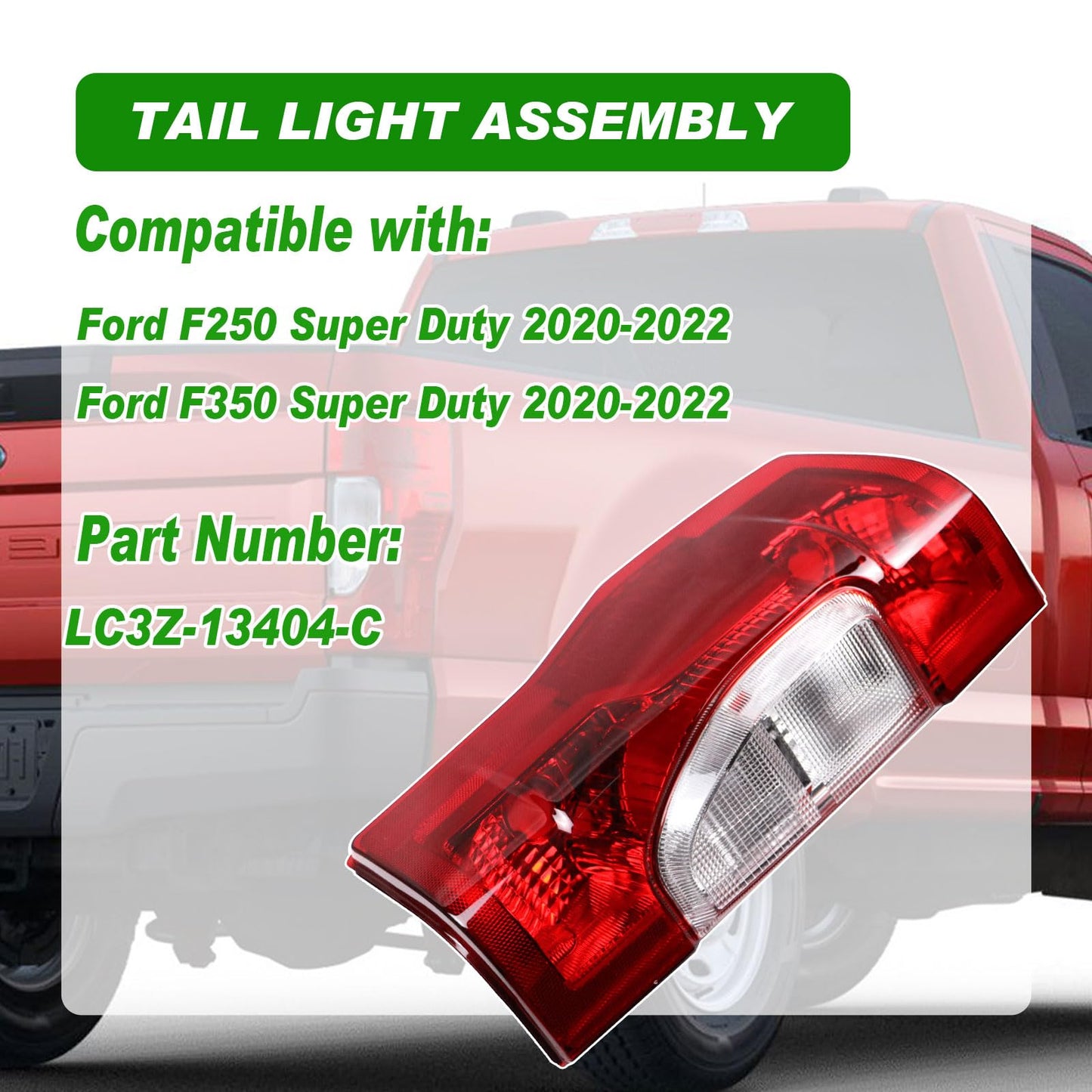 Tail Light Assembly with Blind Spot Alert OEM Style Fit with Ford F250 F350 F450 Super Duty 2020-2023 (Without Bulb) - OMOTOR