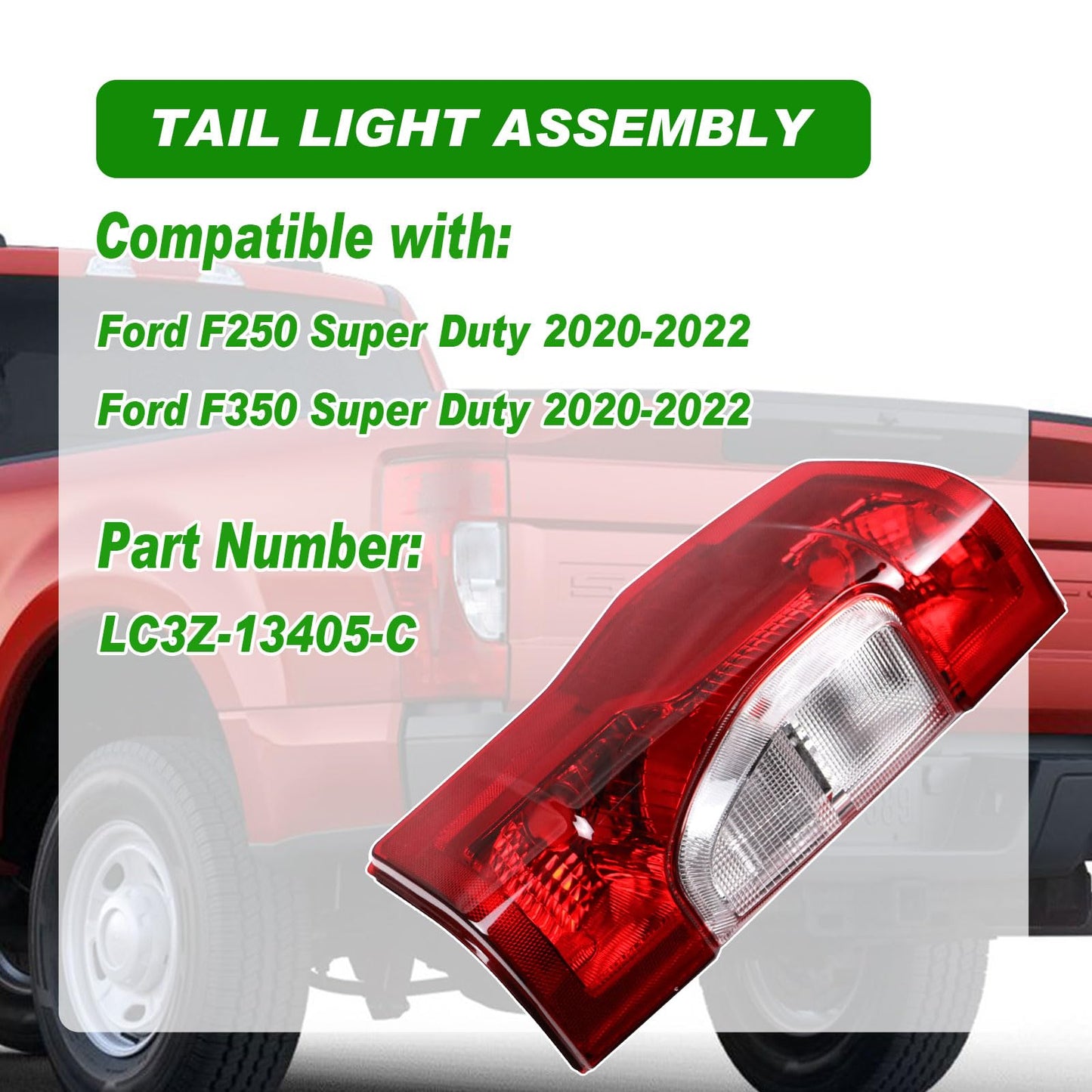 Tail Light Assembly with Blind Spot Alert OEM Style Fit with Ford F250 F350 F450 Super Duty 2020-2023 (Without Bulb) - OMOTOR