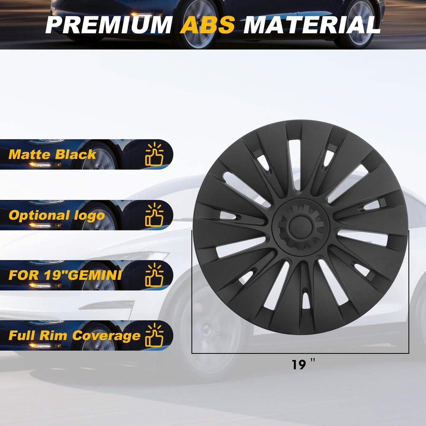 19 Inch Wheel Covers for Tesla Model Y Accessories 2021-2024