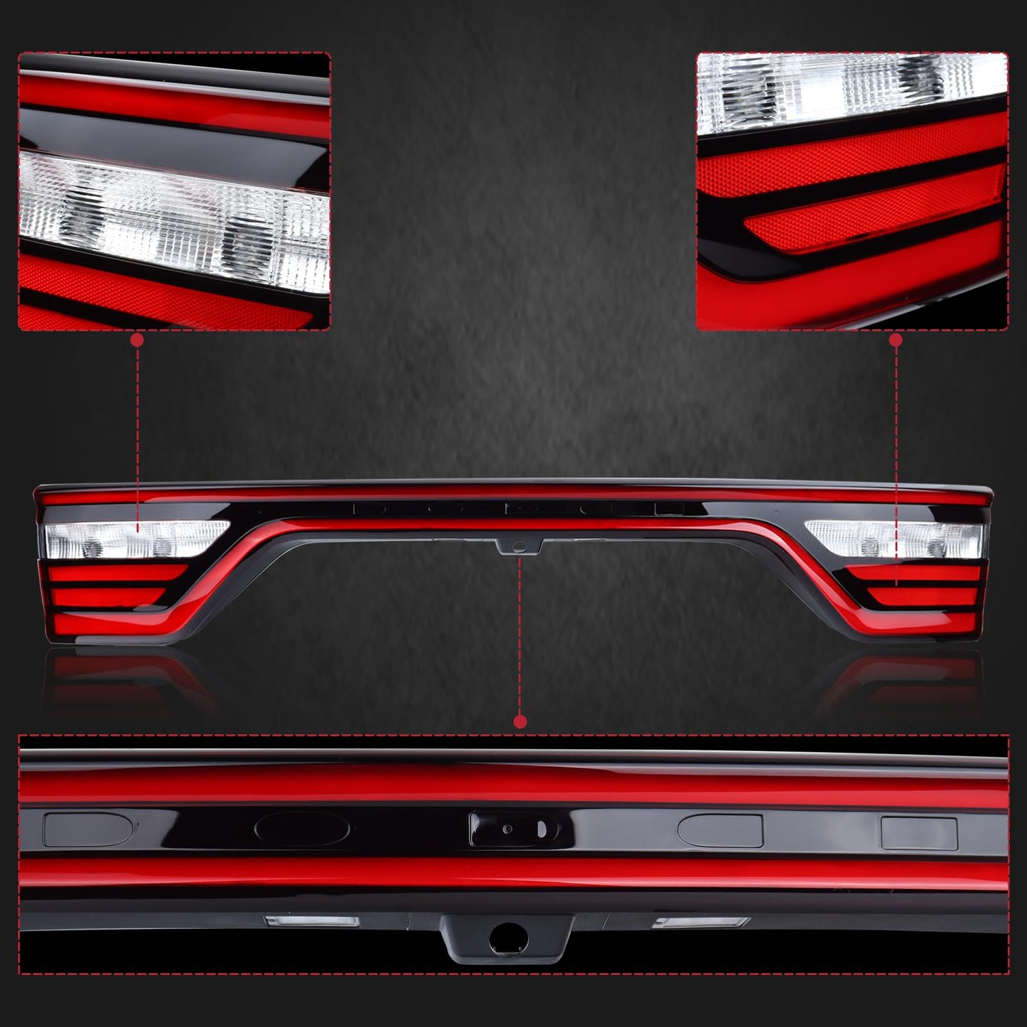 LED Liftgate Center Tail Light for 2014-2023 Dodge Durango – Rear Lamp with Camera Hole - OMOTOR