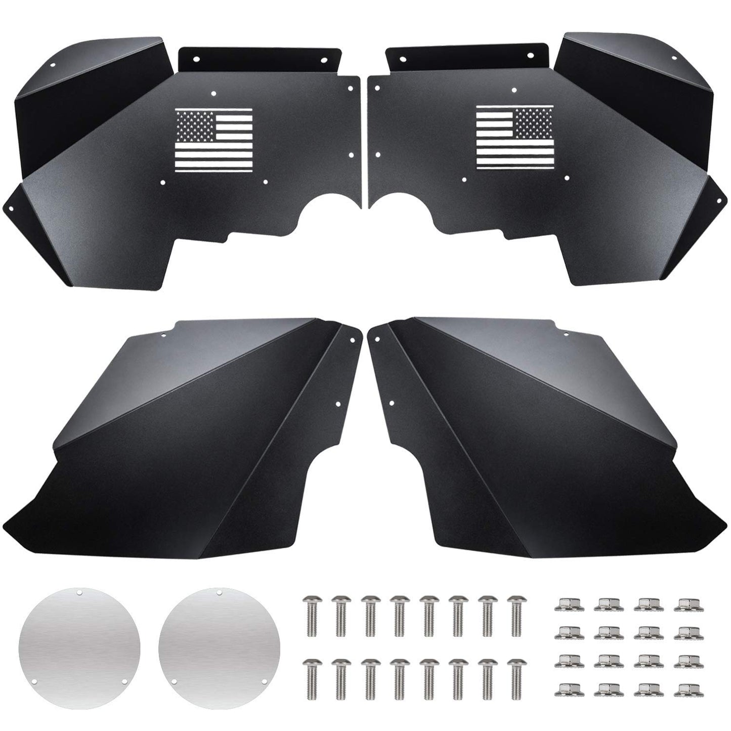 Black Inner Fender Liner Compatible with Wrangler 2007-2018 JK JKU & Unlimited 2/4 Doors - OMOTOR