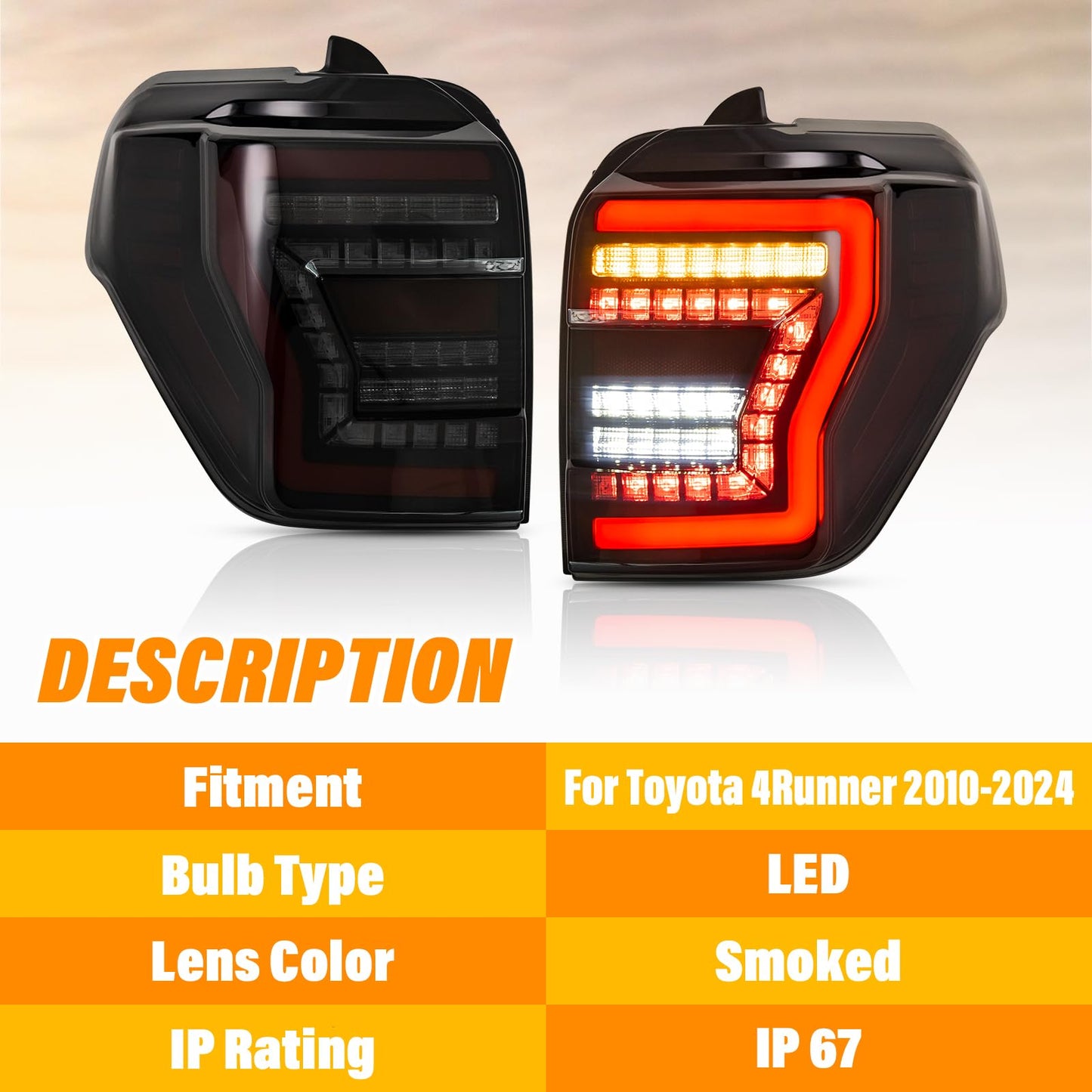 New Toyota 4Runner Lifestyle Stealth Tail Lights(2010-2024) - OMOTOR