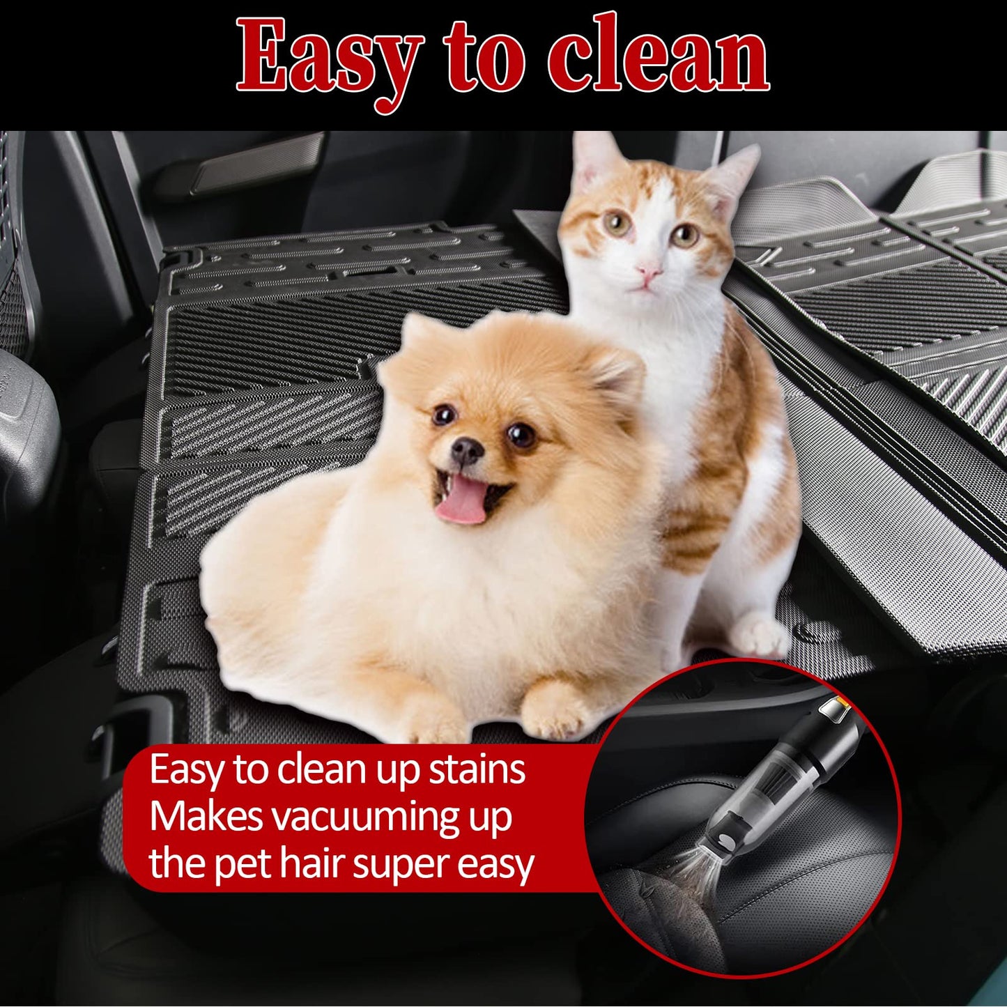 Back Seat Cover Protector for Ford Bronco Accessories 2021-2024 4 Doors with Vel-cro Split Dog Seat Liner
