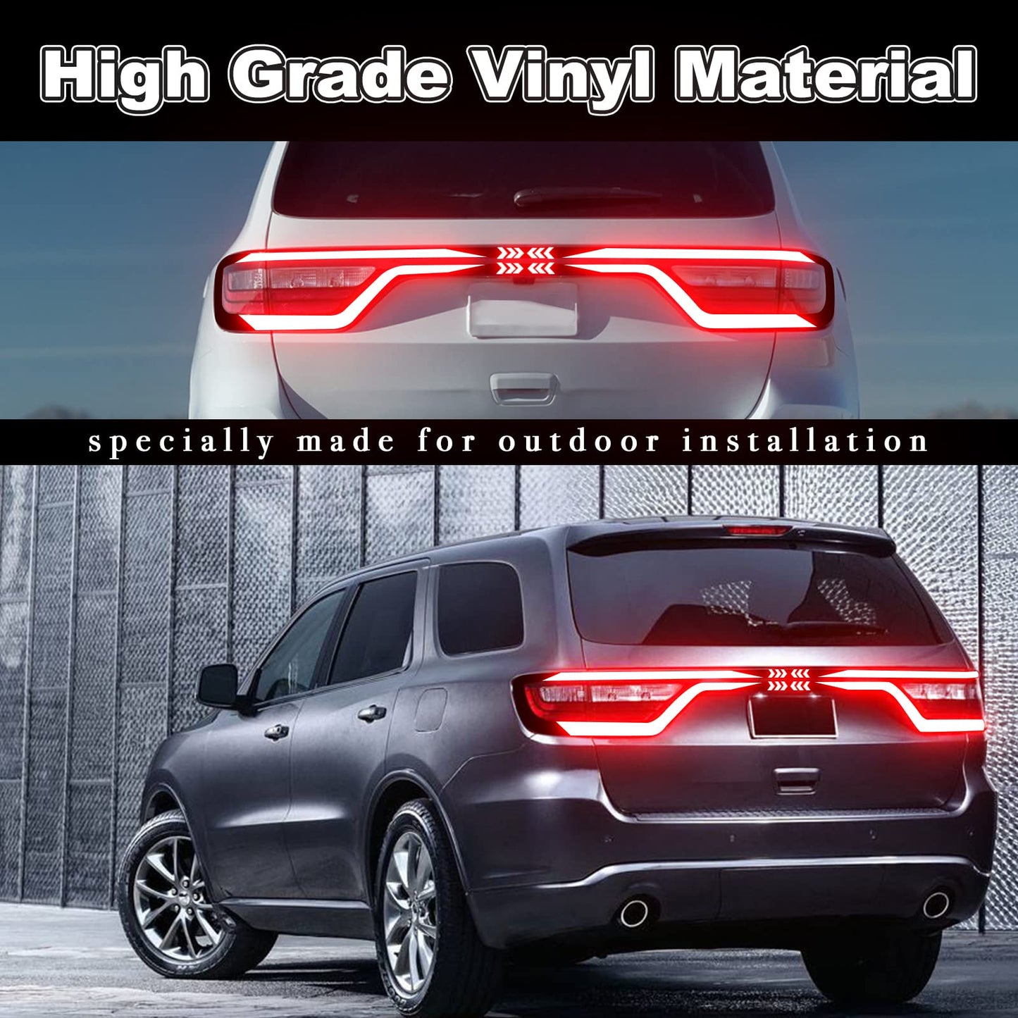 Fit for Dodge Durango 2014-2021 Tail Light Race Track Bat Precut Vinyl Overlay Tint Kit Film