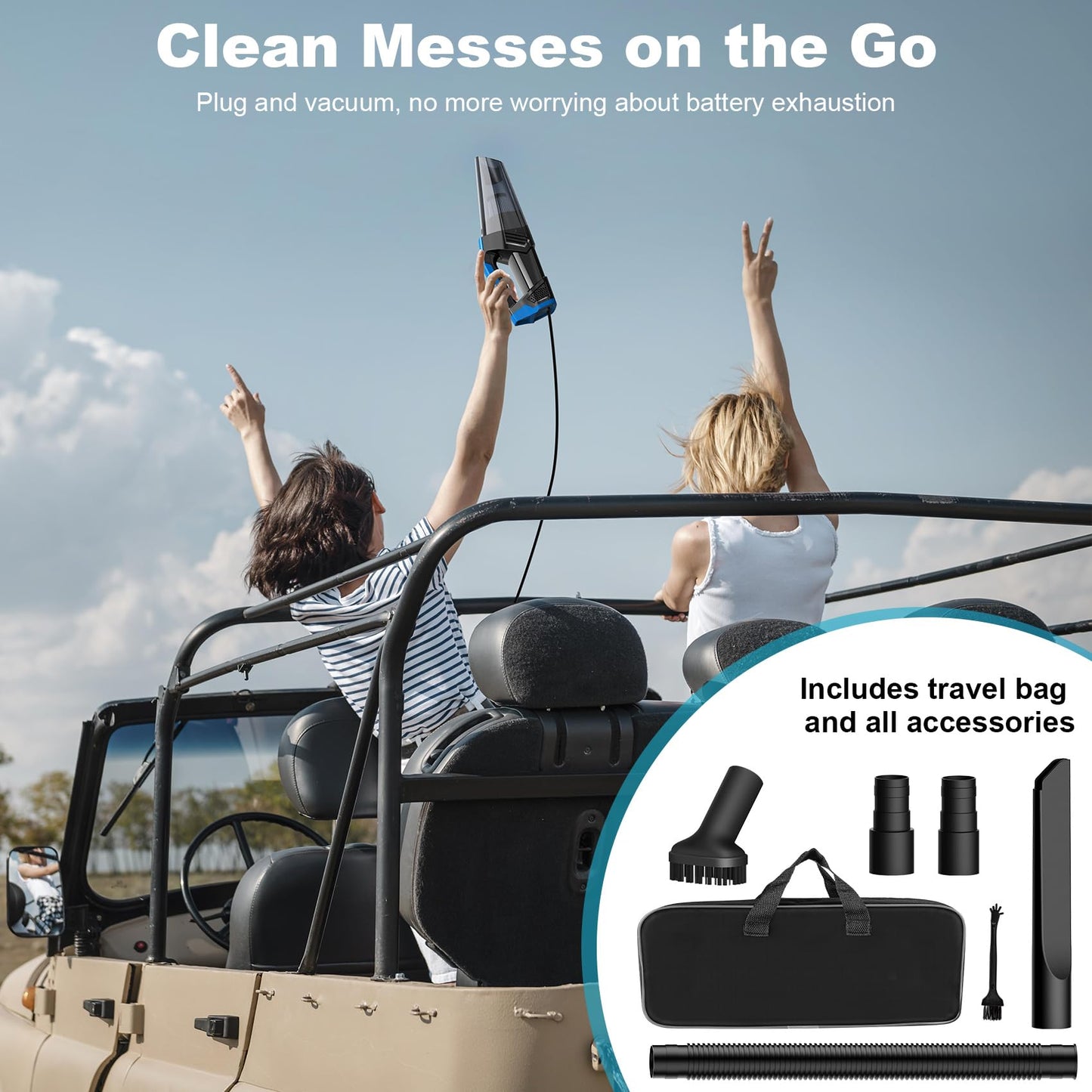 Cordless Car Vacuum Lightweight High Power Handheld Vacuum Cleaner with LED Light - OMOTOR
