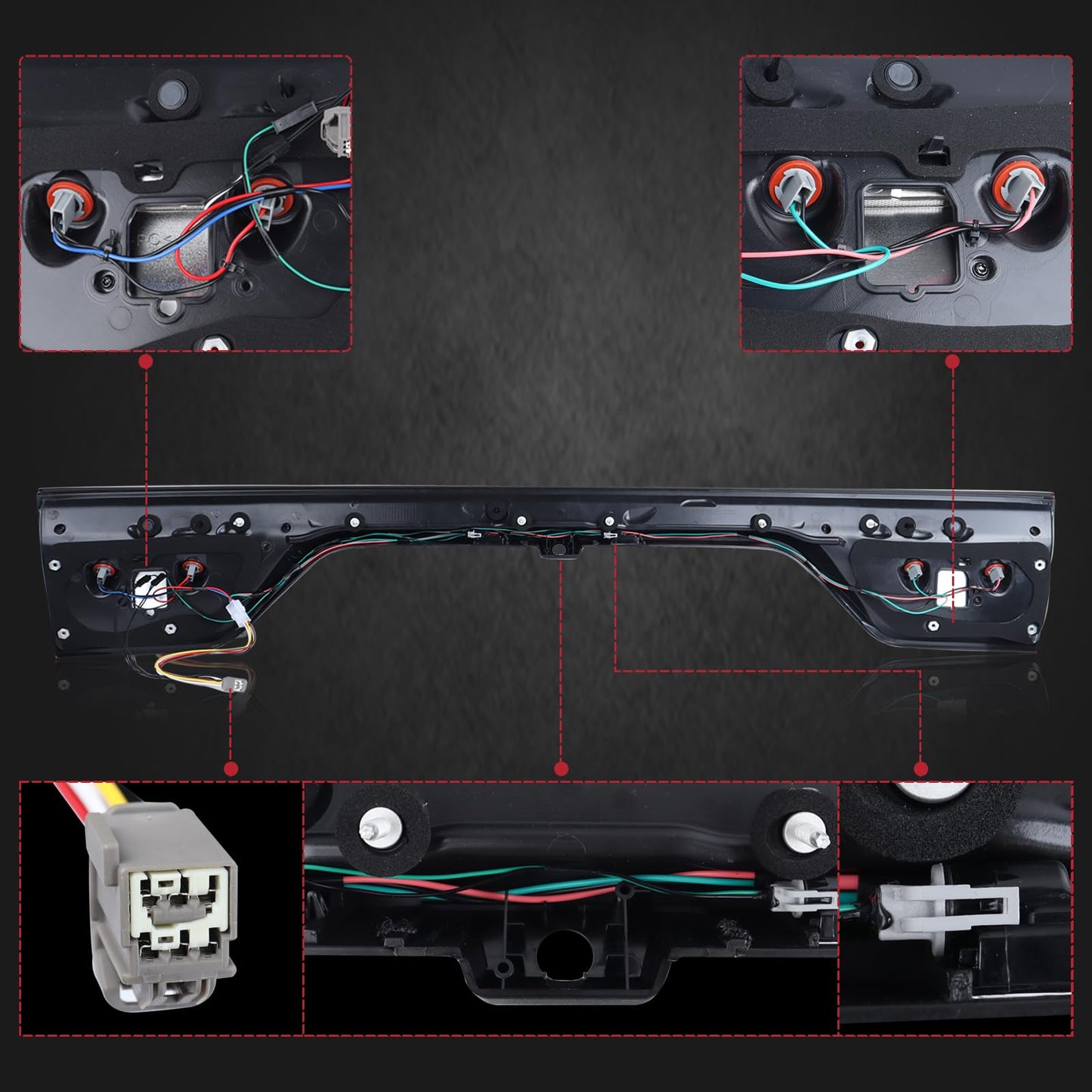 LED Liftgate Center Tail Light for 2014-2023 Dodge Durango – Rear Lamp with Camera Hole - OMOTOR