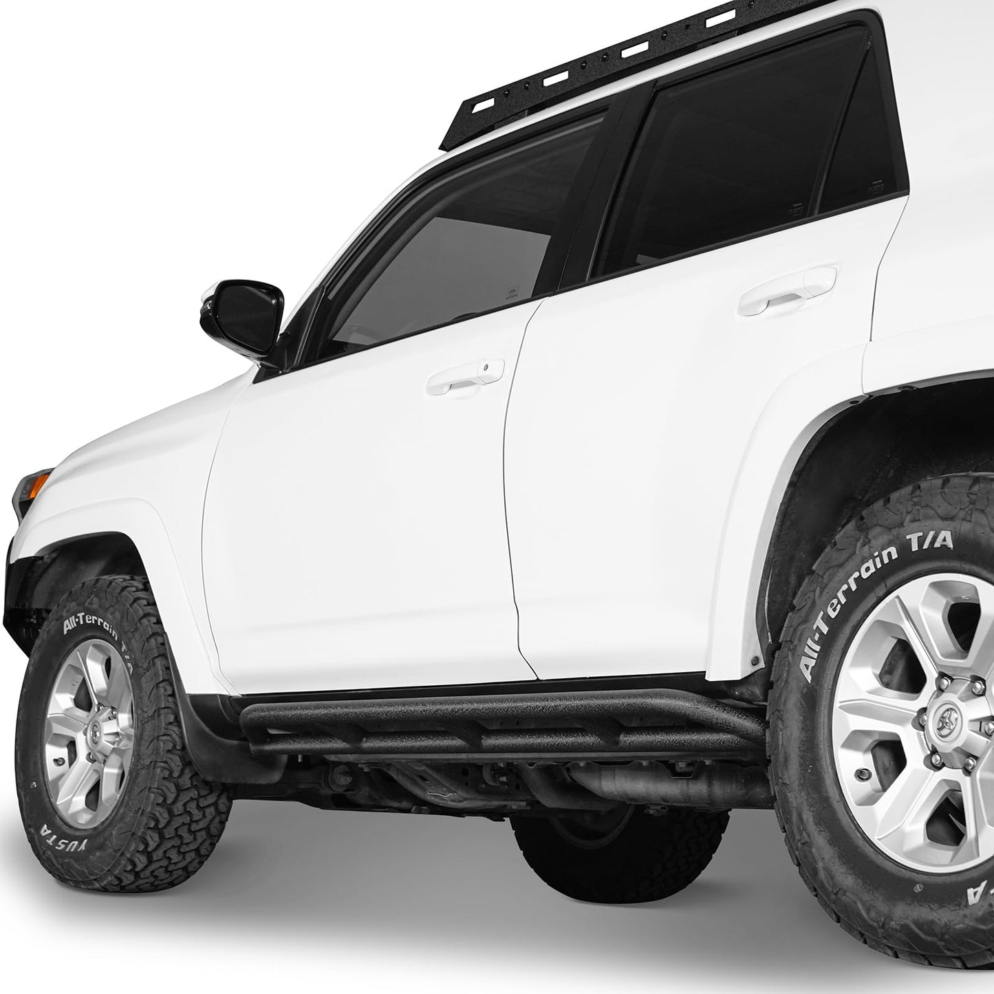 Rock Slider Rails Rocker Guard Offroad Steel Door Armor Compatible with 2010-2024 Toyota 4Runner 5th Gen (Excluding Limited, Nightshade, TRD Sport & 10-13 SR5) - OMOTOR