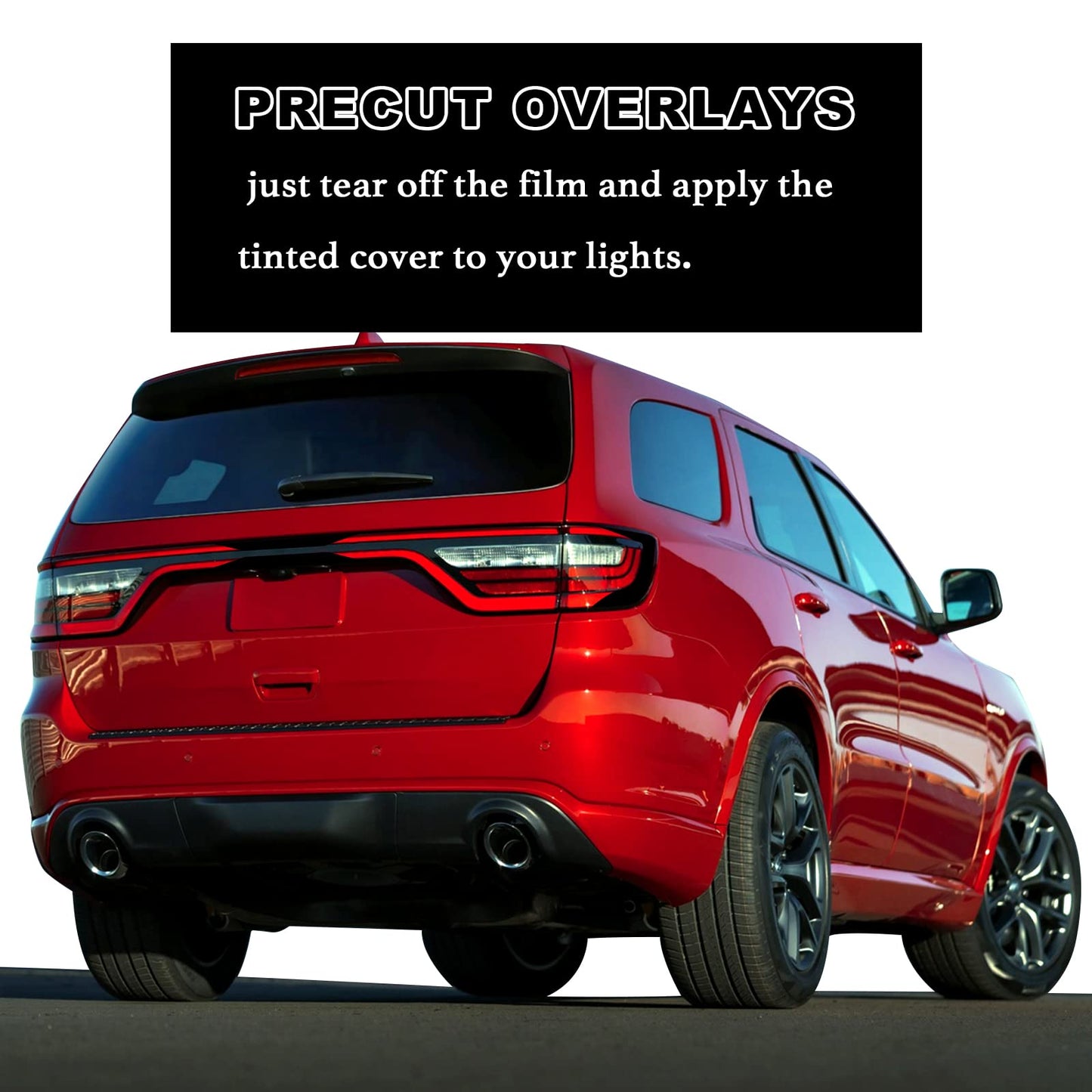 Fit for Dodge Durango 2014-2021 Tail Light Race Track Bat Precut Vinyl Overlay Tint Kit Film