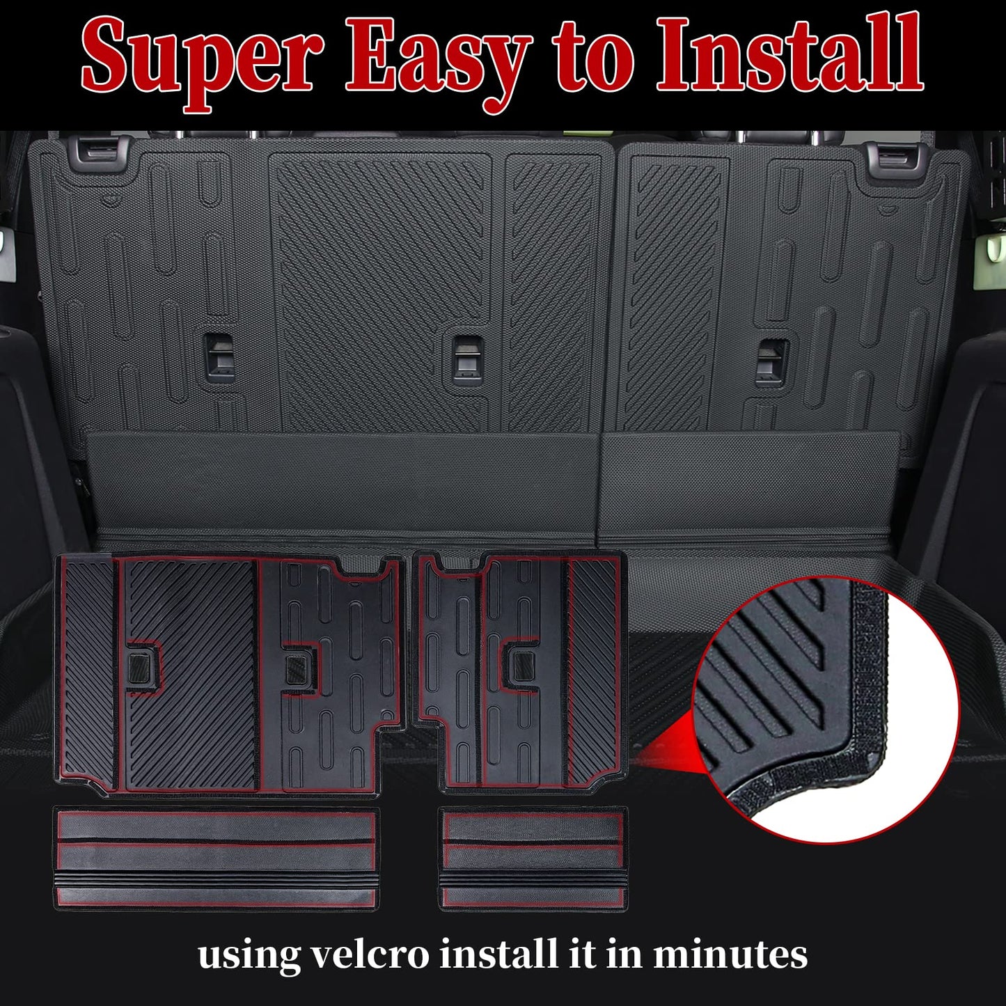 Back Seat Cover Protector for Ford Bronco Accessories 2021-2024 4 Doors with Vel-cro Split Dog Seat Liner