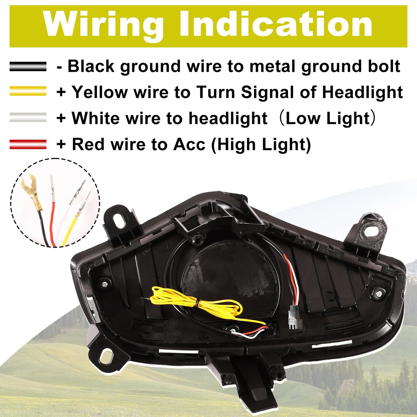 Front Grill Lights for 2019-2024 Toyota RAV4 Hybrid LE SE XLE XSE Limited - OMOTOR