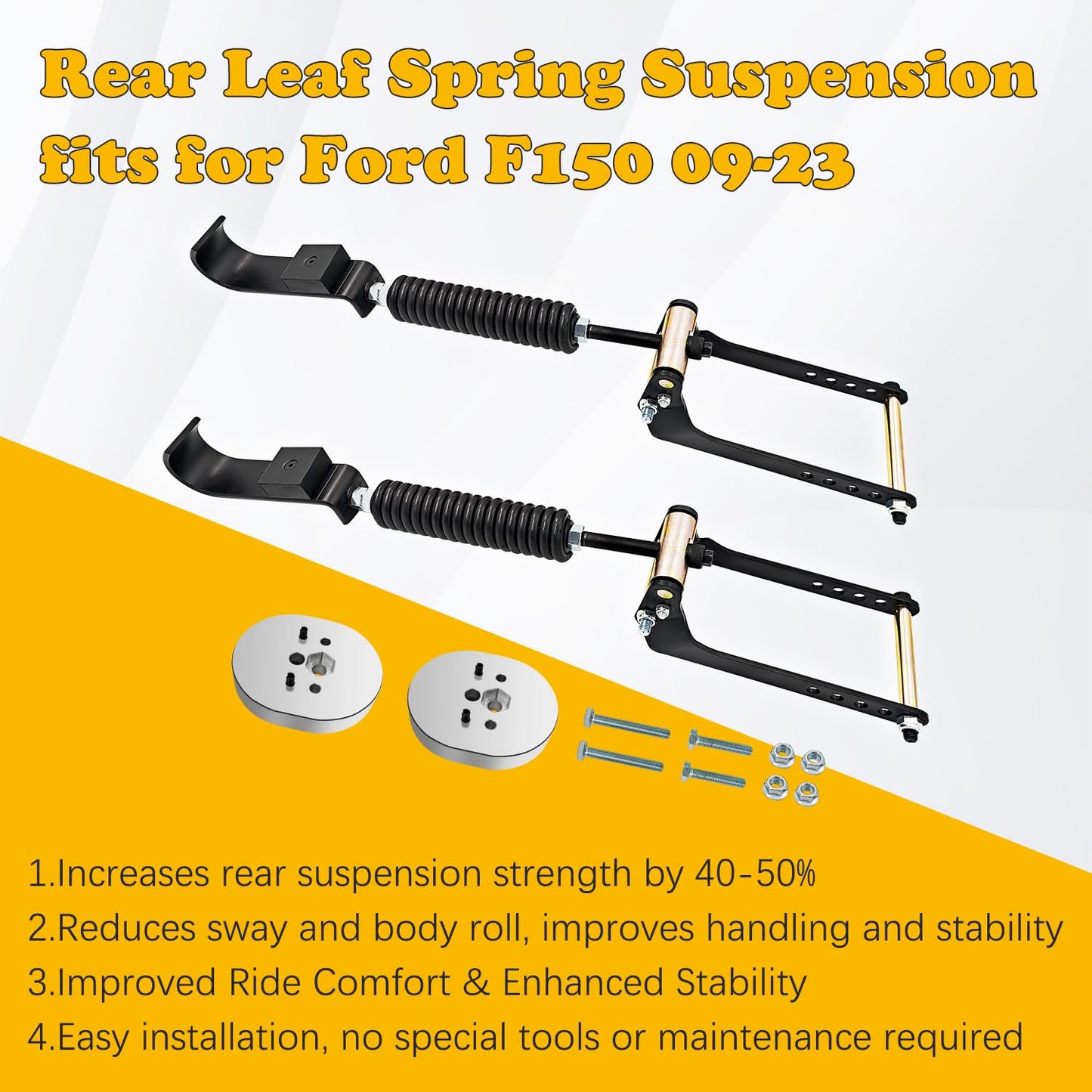2-3" Lift Rear Leaf Spring Suspension Heavy Duty Kit Compatible with 2009-2025 Ford F150