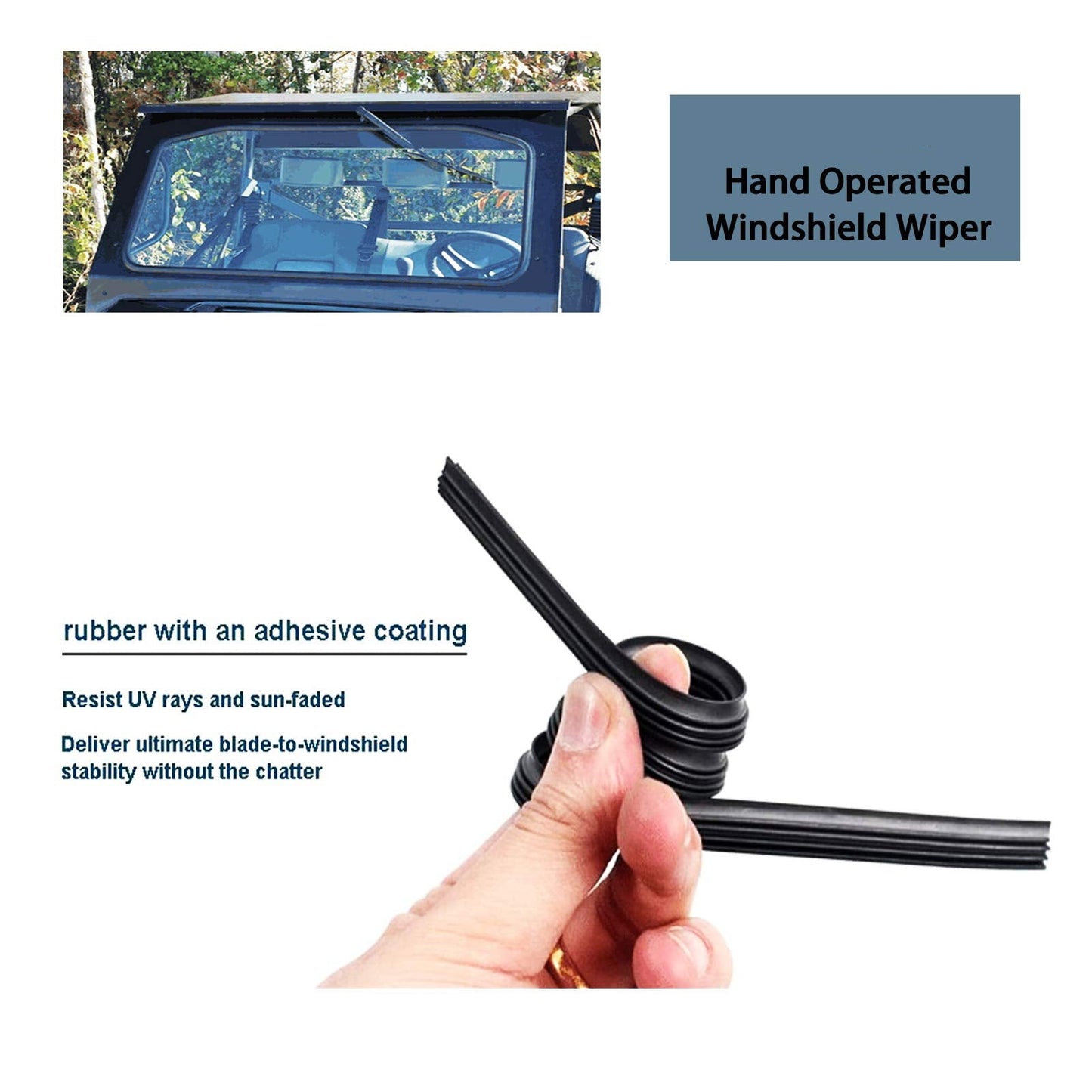 UTV Electric Windshield Wiper Kit Compatible with Polaris Ranger RZR Can Am Kawasaki Honda Pioneer