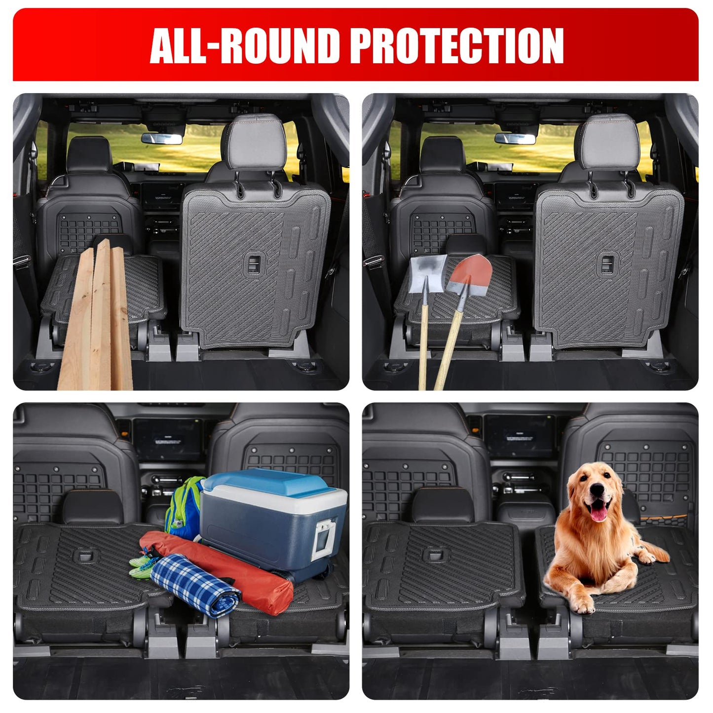 Rear Seat Back Cover Backrest Protector with Dog Seat Liner for Ford Bronco 2/4 Door 2021 - 2025 (NOT for 2-Door or Bronco Sport)
