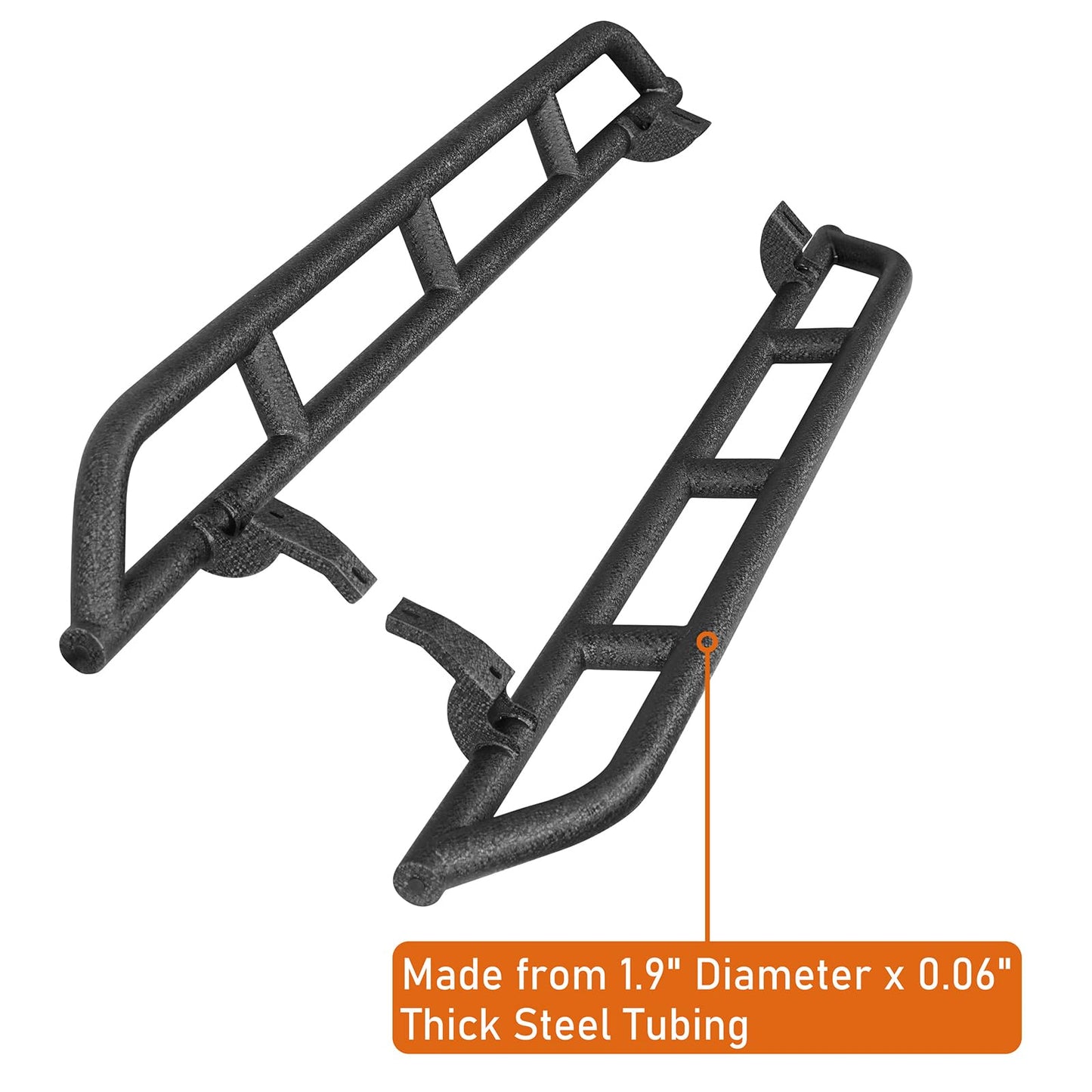 Rock Slider Rails Rocker Guard Offroad Steel Door Armor Compatible with 2010-2024 Toyota 4Runner 5th Gen (Excluding Limited, Nightshade, TRD Sport & 10-13 SR5) - OMOTOR
