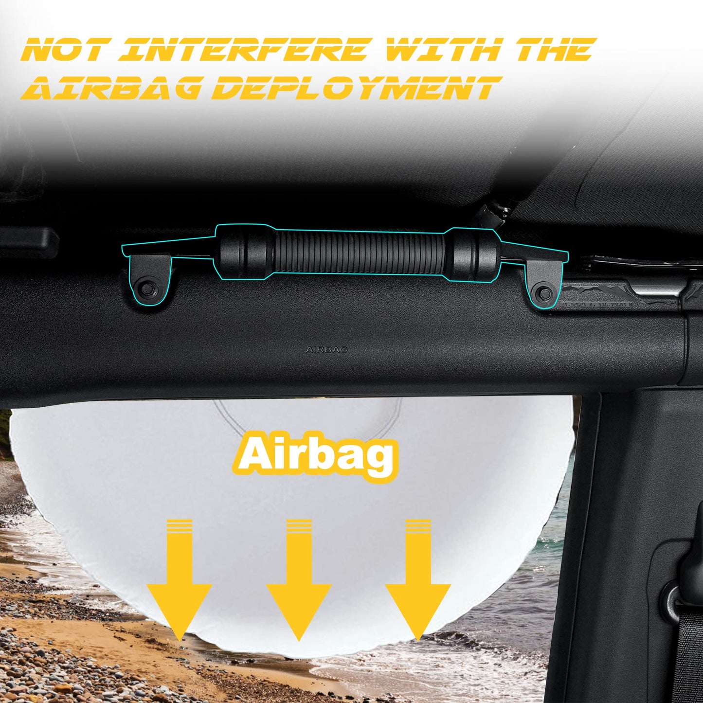 2 Pack Aluminum Alloy Roll Bar Grab Handles Compatible with Ford Bronco 2021+