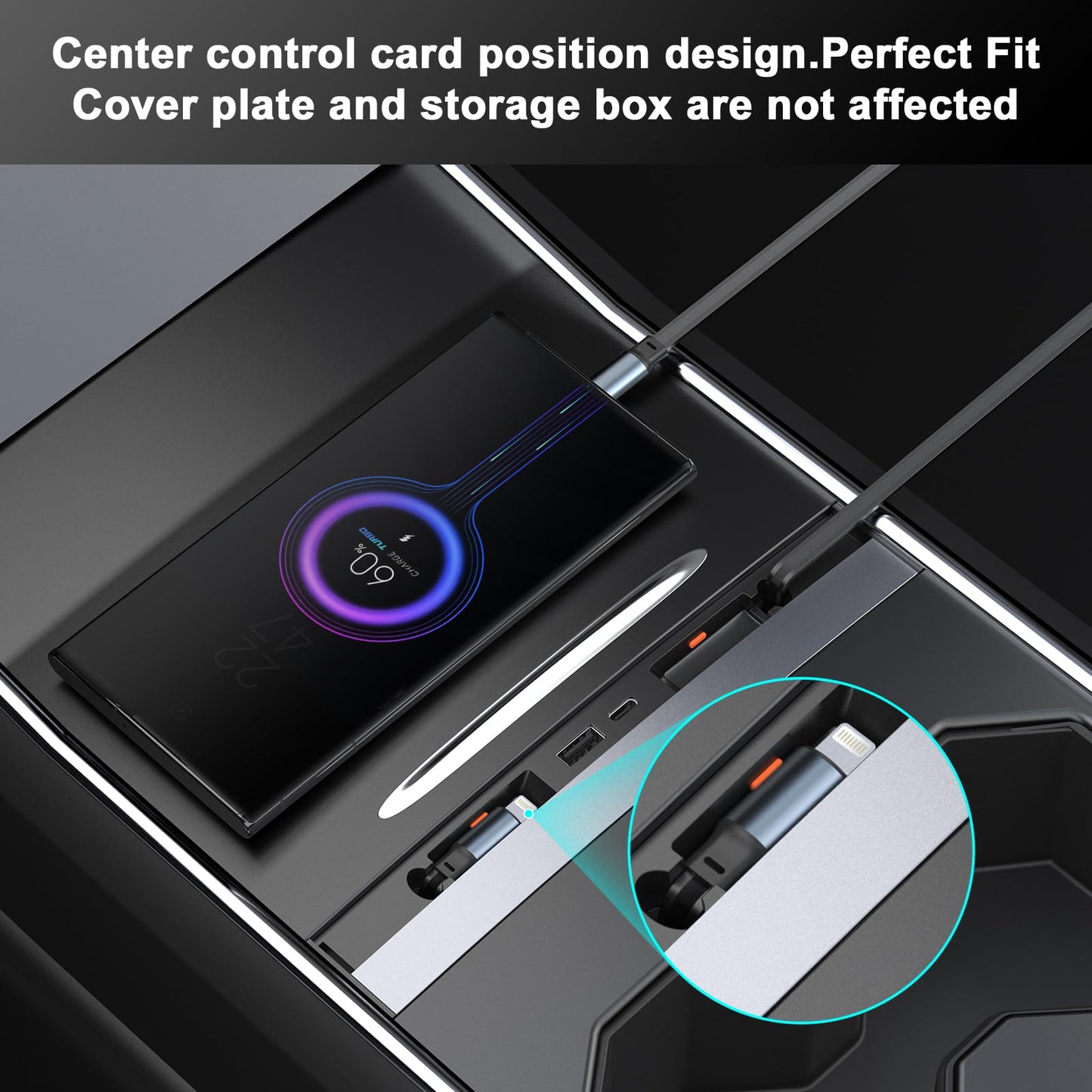 Fast Phone Charger for Model Y/3 Accessories 2021-2024 (Not Fit Model 3 2024)