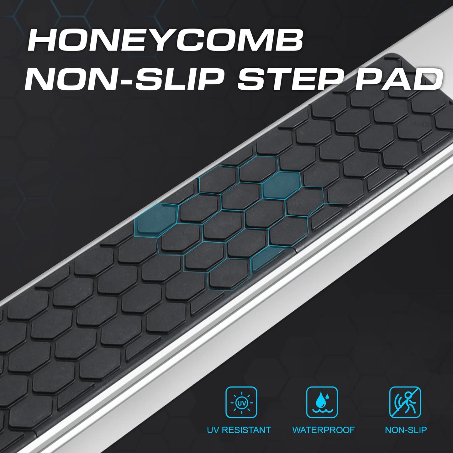 Side Steps Running Boards Compatible with 2019-2025 Chevy Silverado/Sierra 1500 Crew Cab & 2020-2025 Siverado/Sierra 2500HD 3500HD Crew Cab - OMOTOR