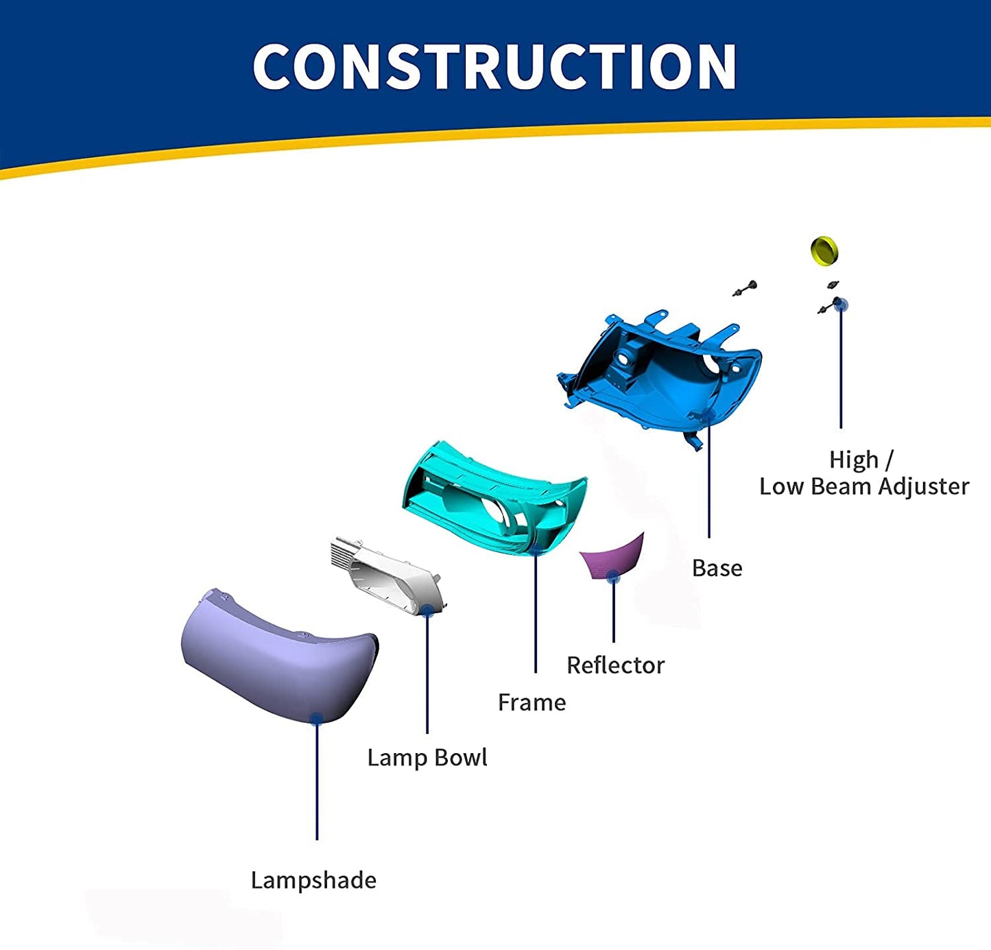 Headlights Assembly Compatible with 2004-2012 Chevy Colorado GMC Canyon, 2006-2008 Isuzu i-Series Replacement (Left + Right Side)