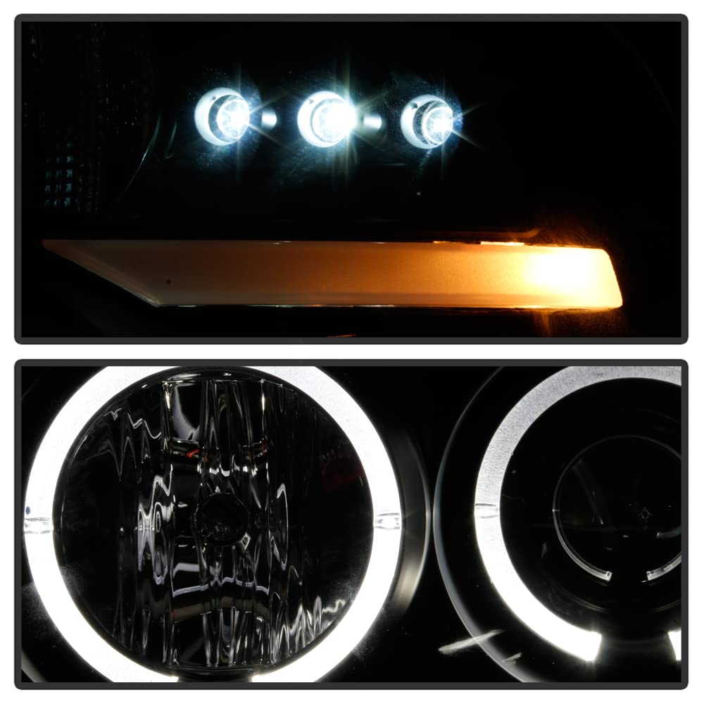 For 2004-2008 Ford F150 LED Dual Halo Ring Smoked Lens Projector Headlights Headlamps, Driver & Passenger Side - OMOTOR