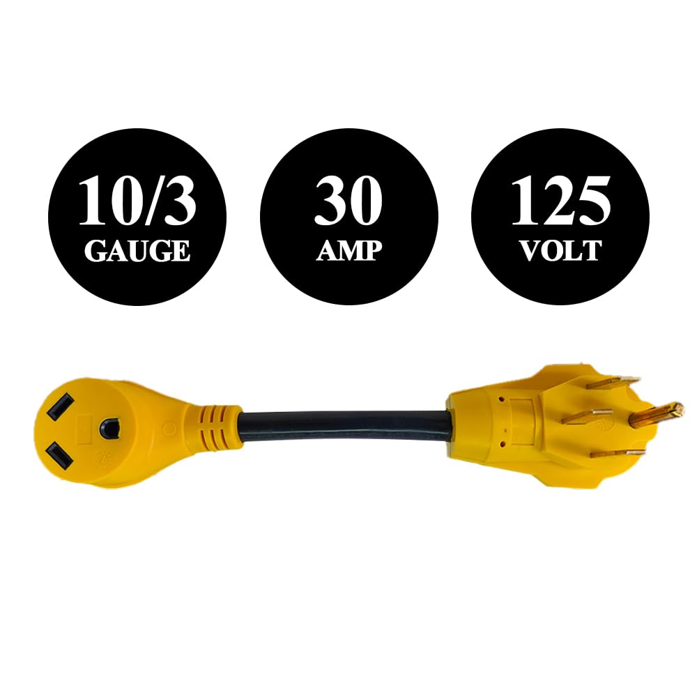 12 Inch RV Power Adapter Camper Cord-50amp Male to 30amp Female