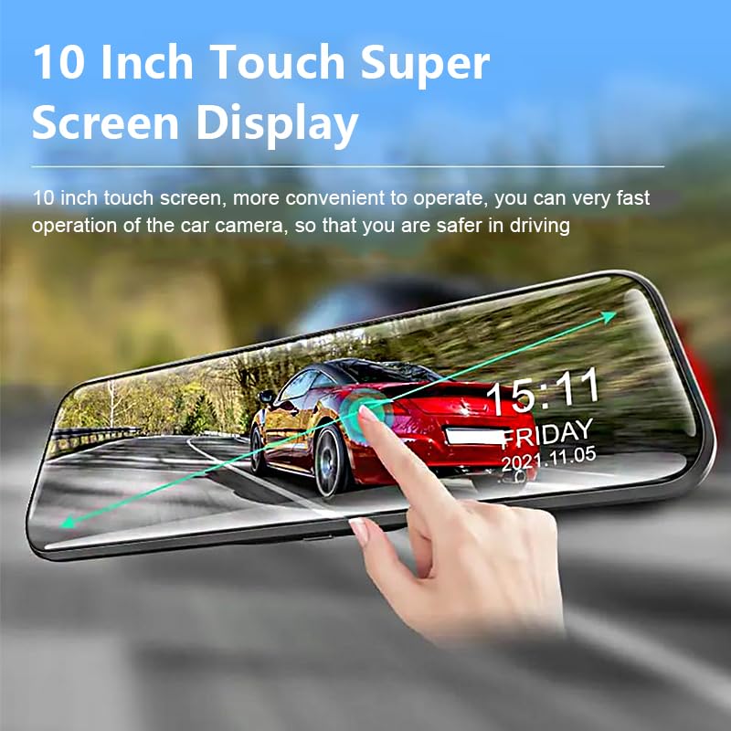 10'' Mirror Dash Cam for Jeep Wrangler JL Unlimited 4-Door 2018 - 2024