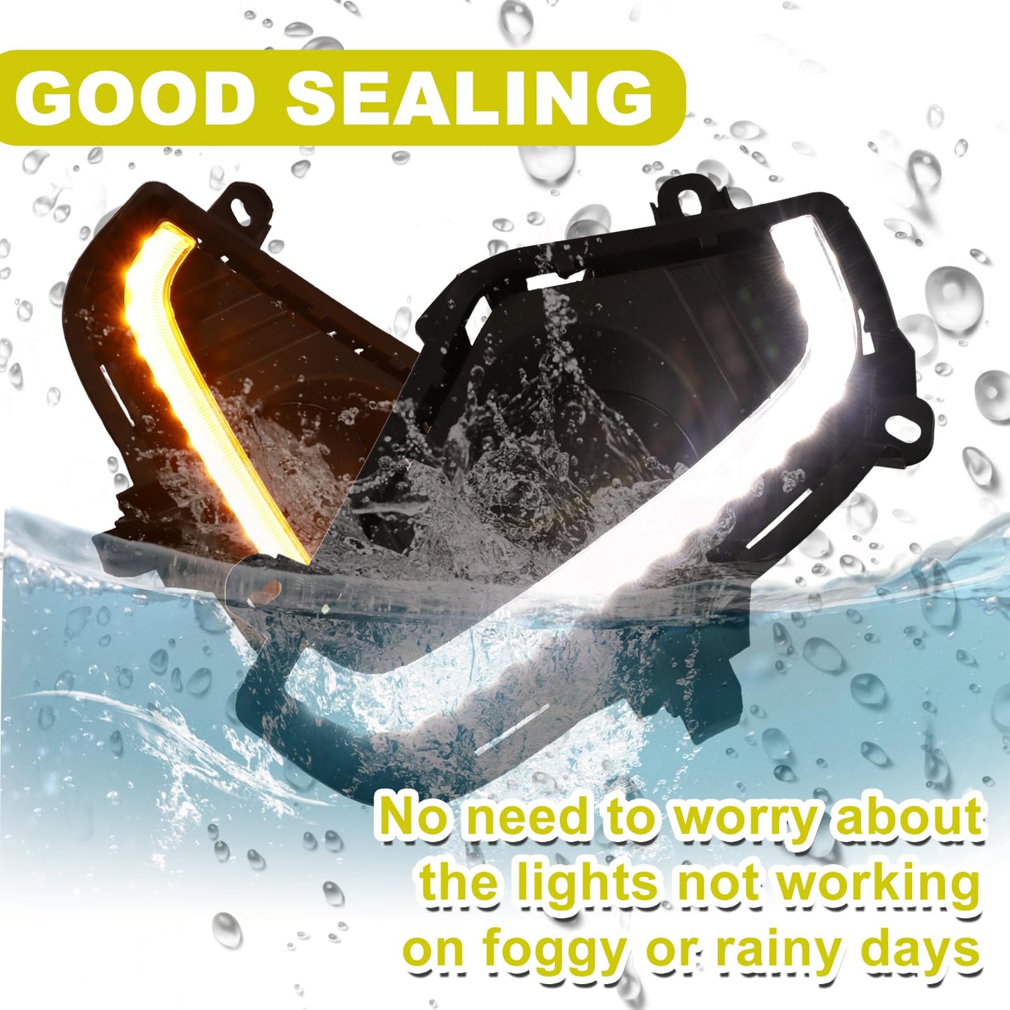 Front Grill Lights for 2019-2024 Toyota RAV4 Hybrid LE SE XLE XSE Limited - OMOTOR