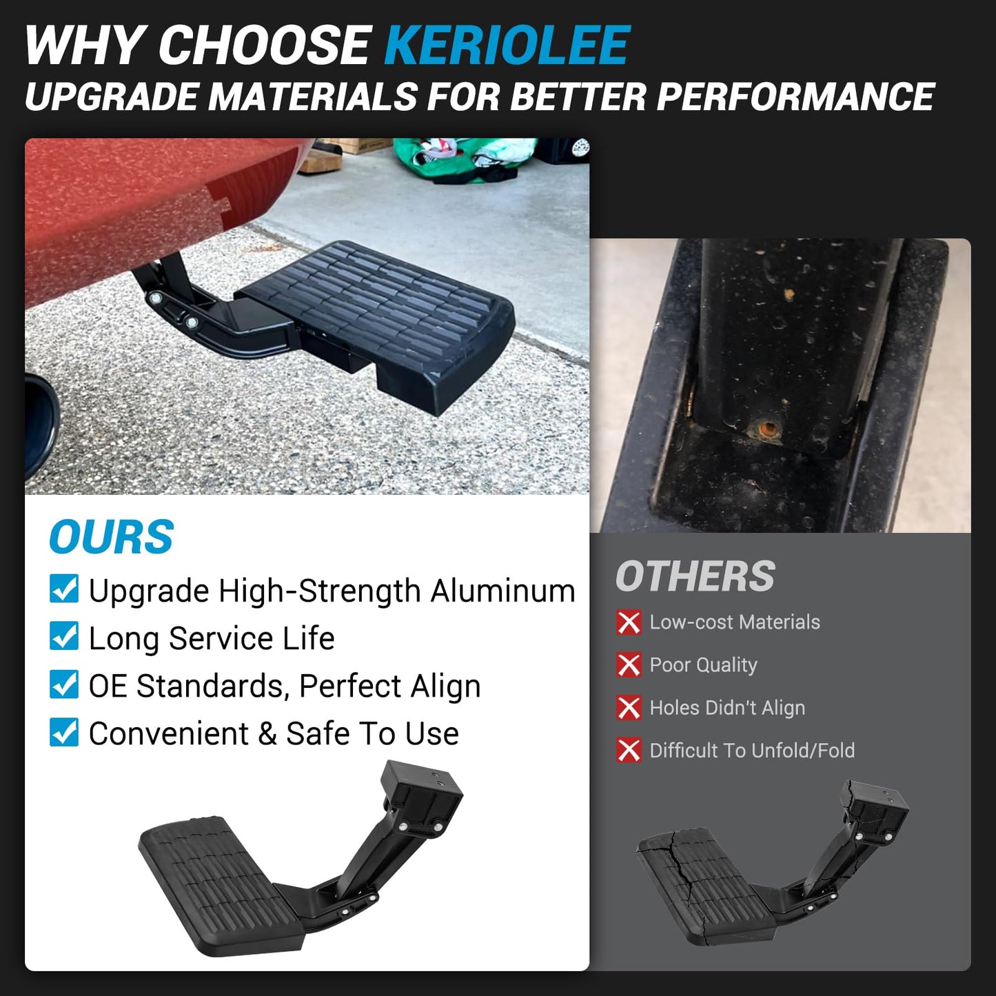 Retractable Rear Bed Step Compatible with 2014-2021 Toyota Tundra