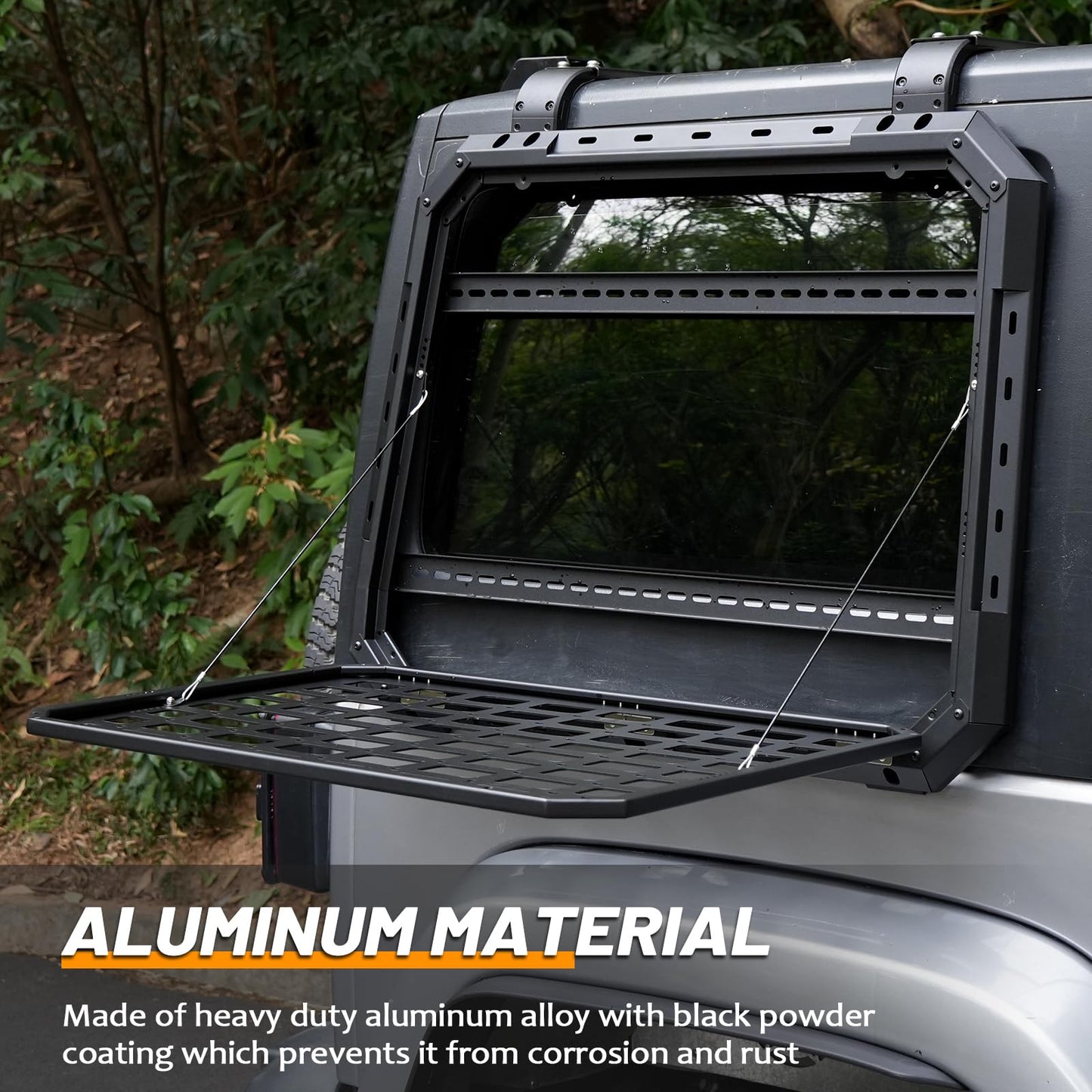 2 Pcs Rear Window Storage Table Molle Panel Flank Kit for Jeep Wrangler JK 2007-2018 4 Doors
