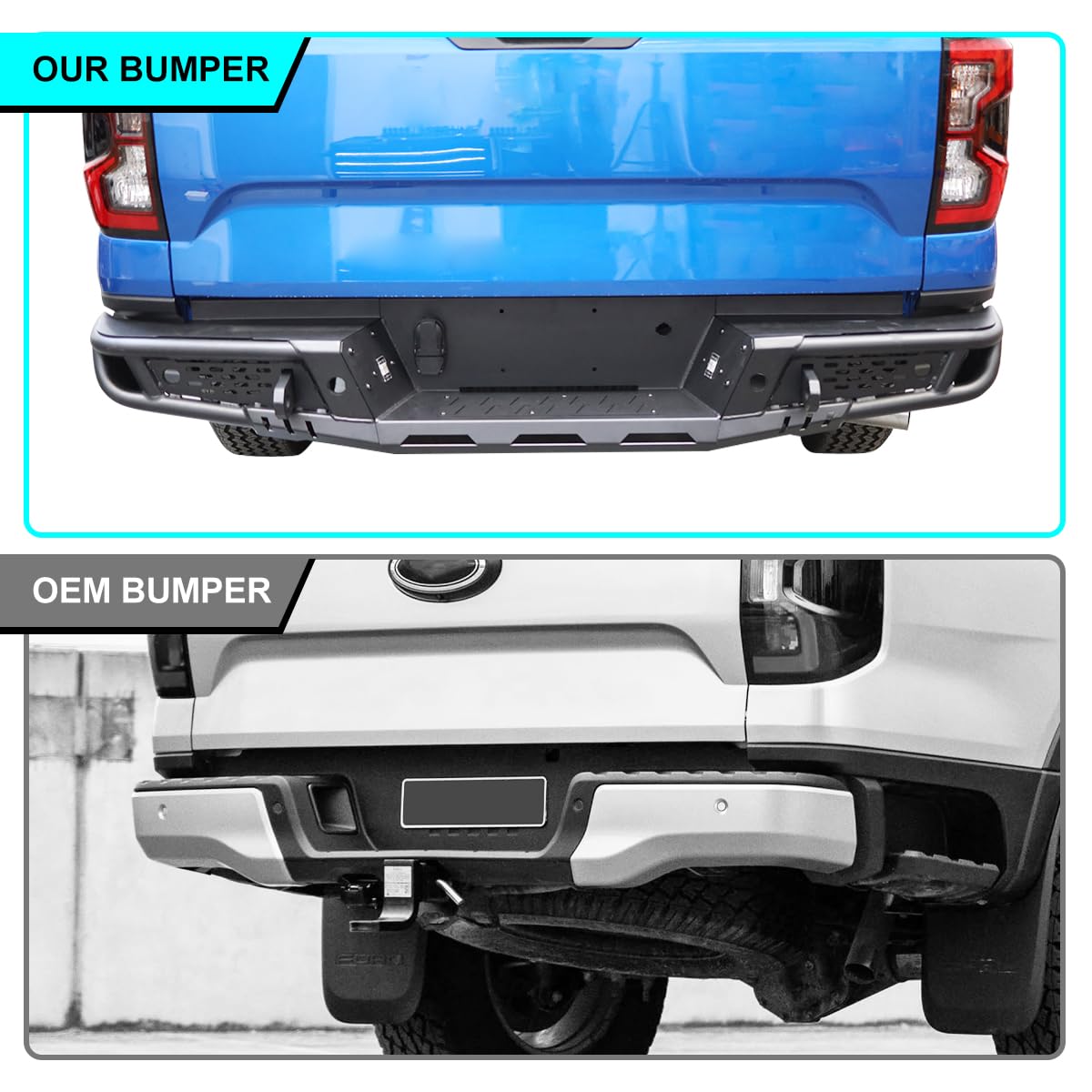 Heavy Duty Offroad Rear Bumper for Ford Ranger 2024 - 2026